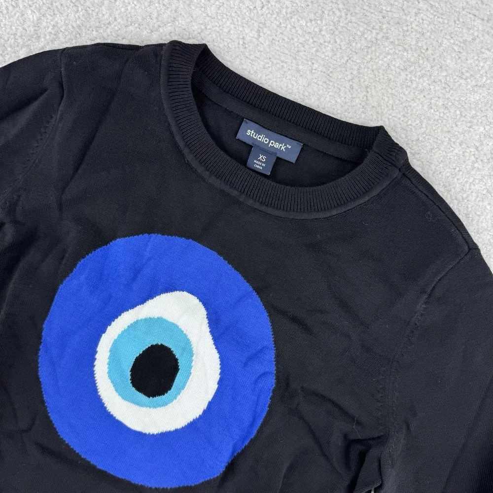 Studio Park X Alberti Popaj Icon Sweater Medium Evil Eye Black
